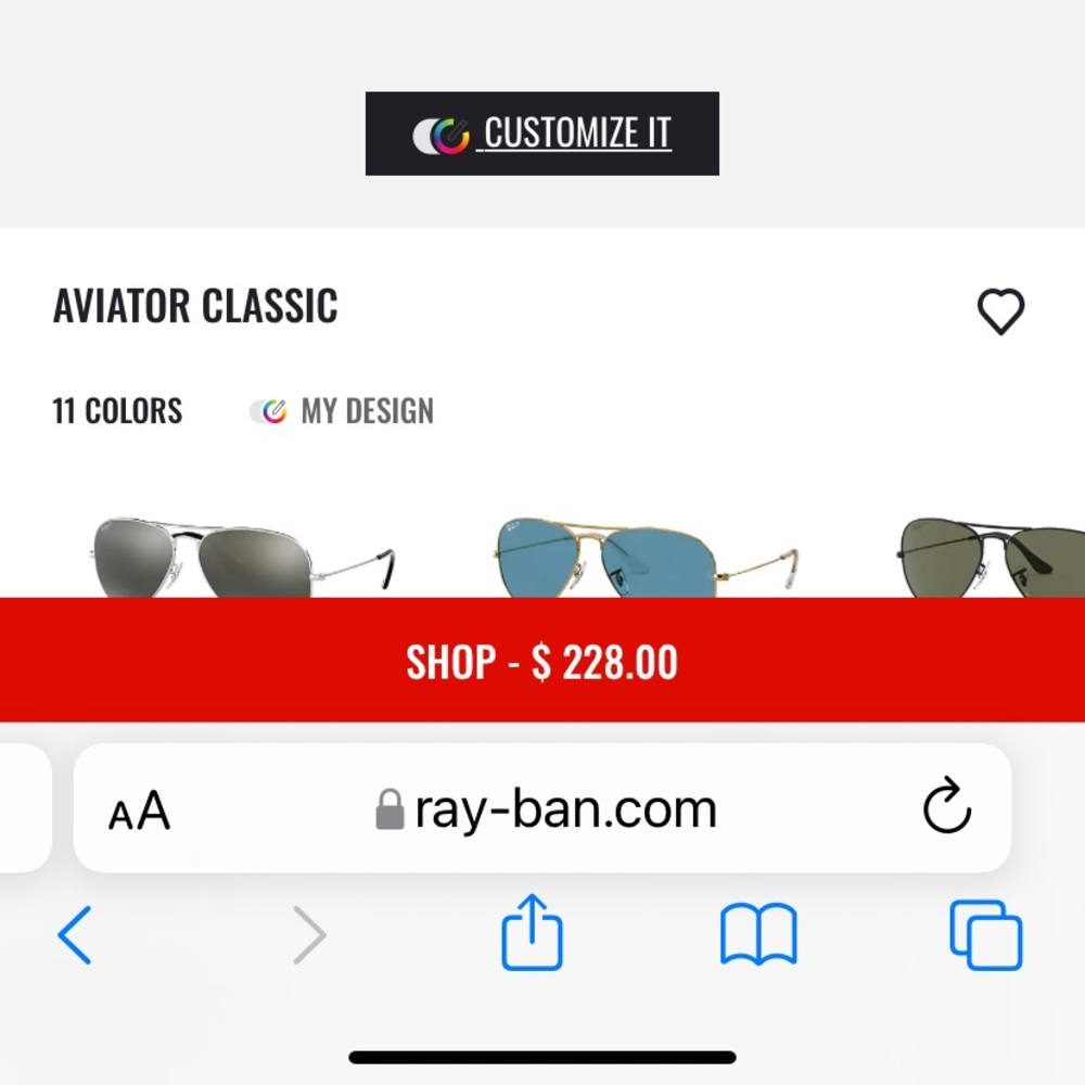 Authentic Ray Ban Classic Aviator Sunglasses Blue polarized lense, gold frame